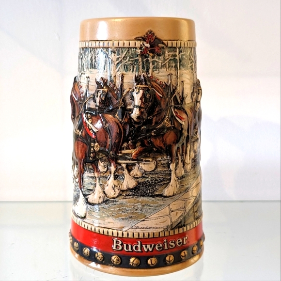 Budweiser Clydesdale Stein - Christmas 1988, Vintage Collectors - Picture 2 of 8